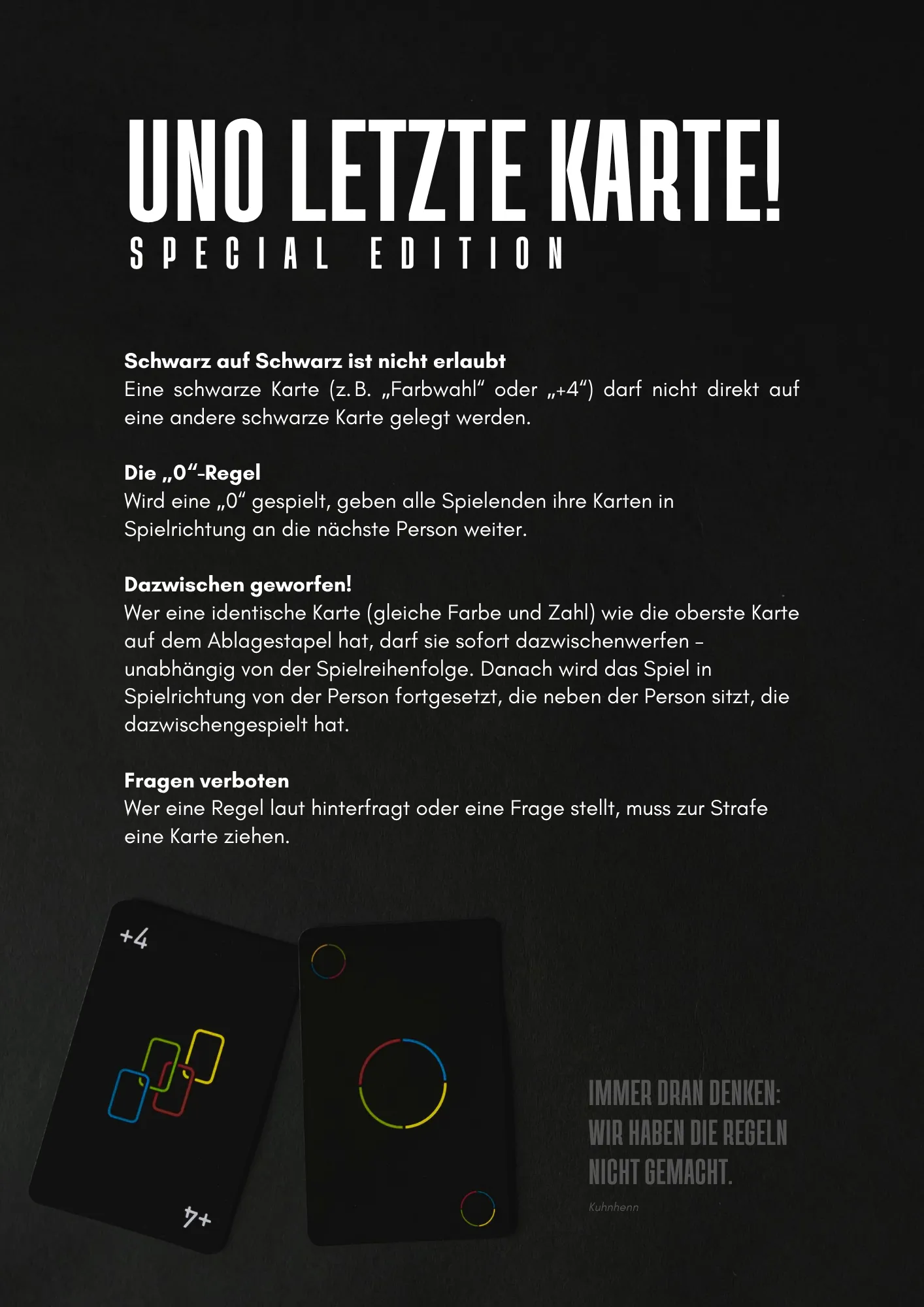 Das sind die UNO-Regeln âla Kuhnhenn